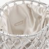Silver Leather mesh and satin clutch - Image 5