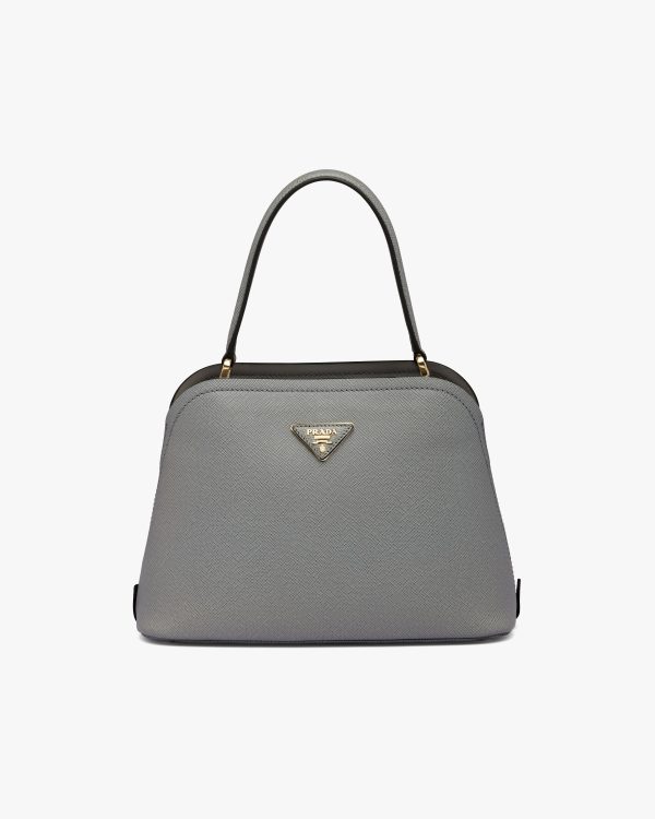Slate Gray Medium Saffiano Leather Prada Matinee Bag