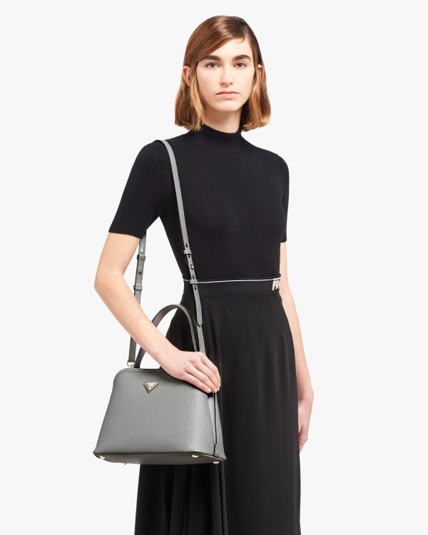 Slate Gray Medium Saffiano Leather Prada Matinee Bag - Image 2