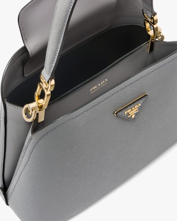 Slate Gray Medium Saffiano Leather Prada Matinee Bag - Image 5