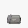 Slate Gray Saffiano leather Prada Identity shoulder bag