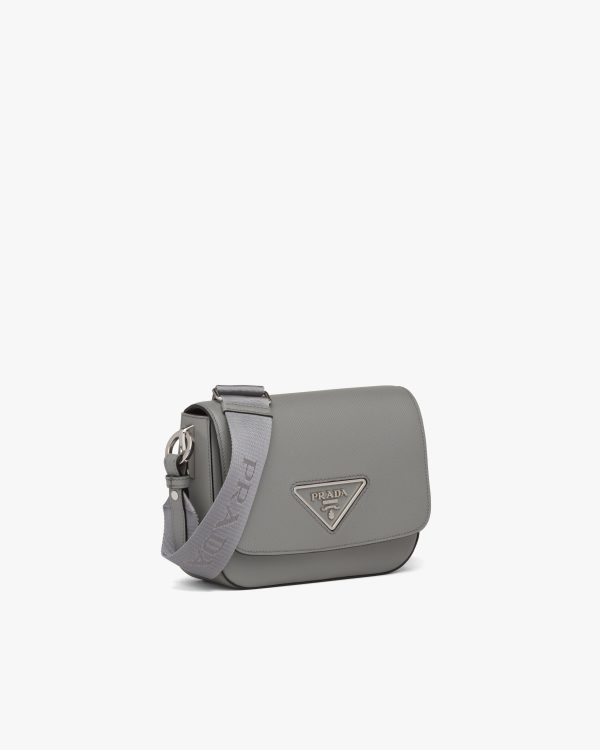 Slate Gray Saffiano leather Prada Identity shoulder bag - Image 3