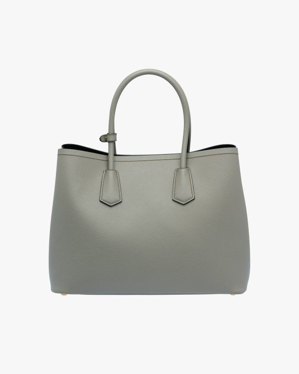 Slate/black Medium Saffiano Leather Double Prada Bag - Image 4
