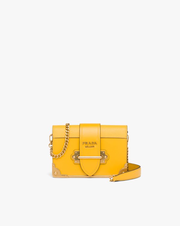 Sunny Yellow Leather Prada Cahier Bag