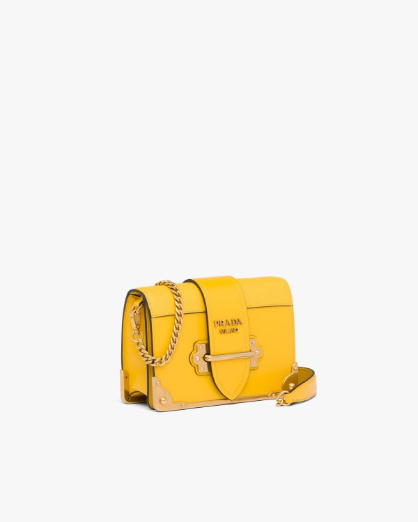 Sunny Yellow Leather Prada Cahier Bag - Image 3