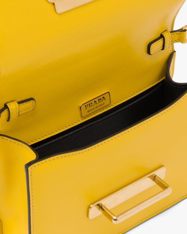 Sunny Yellow Leather Prada Cahier Bag - Image 5