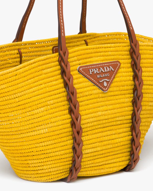 Sunny Yellow/cognac Straw and Leather Tote - Image 2