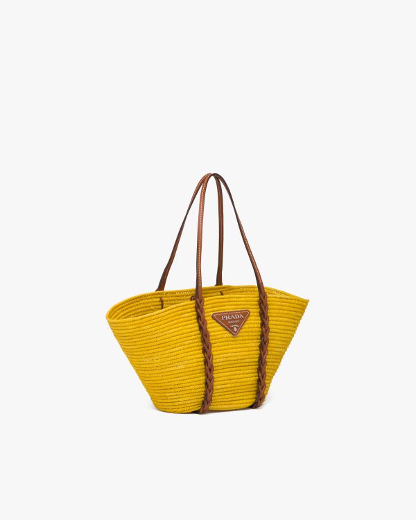 Sunny Yellow/cognac Straw and Leather Tote - Image 3