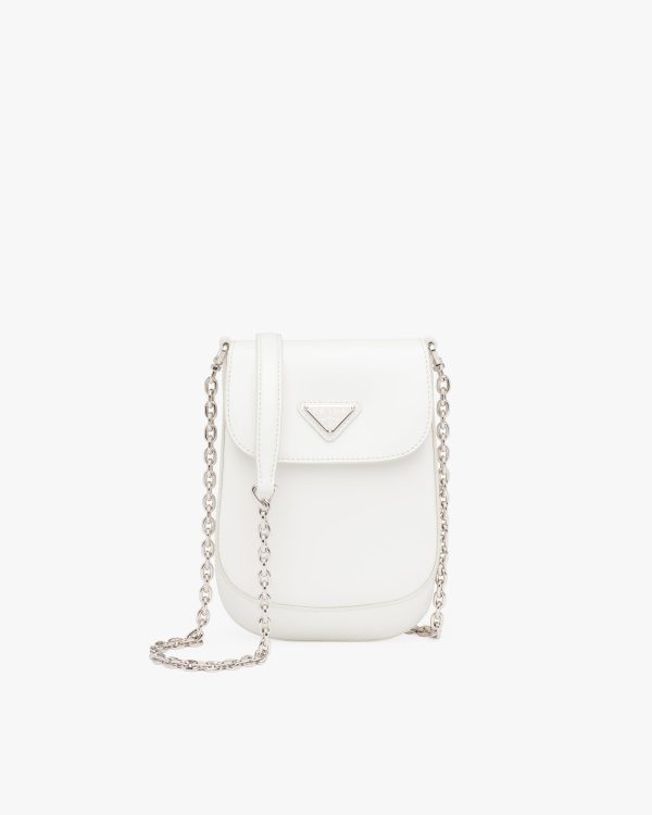White Brushed leather mini-bag