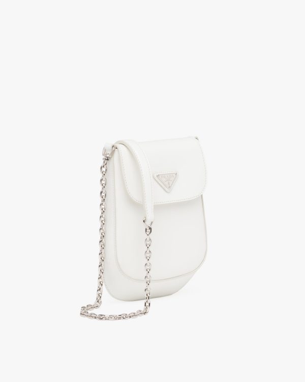 White Brushed leather mini-bag - Image 3