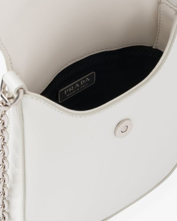 White Brushed leather mini-bag - Image 5