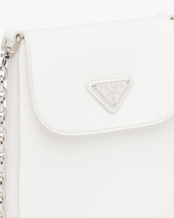 White Brushed leather mini-bag - Image 6