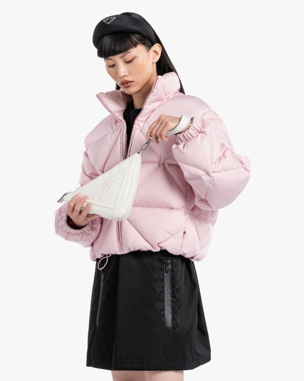 White Leather Prada Triangle pouch - Image 2