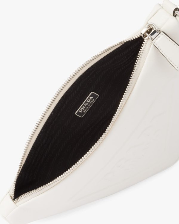 White Leather Prada Triangle pouch - Image 5