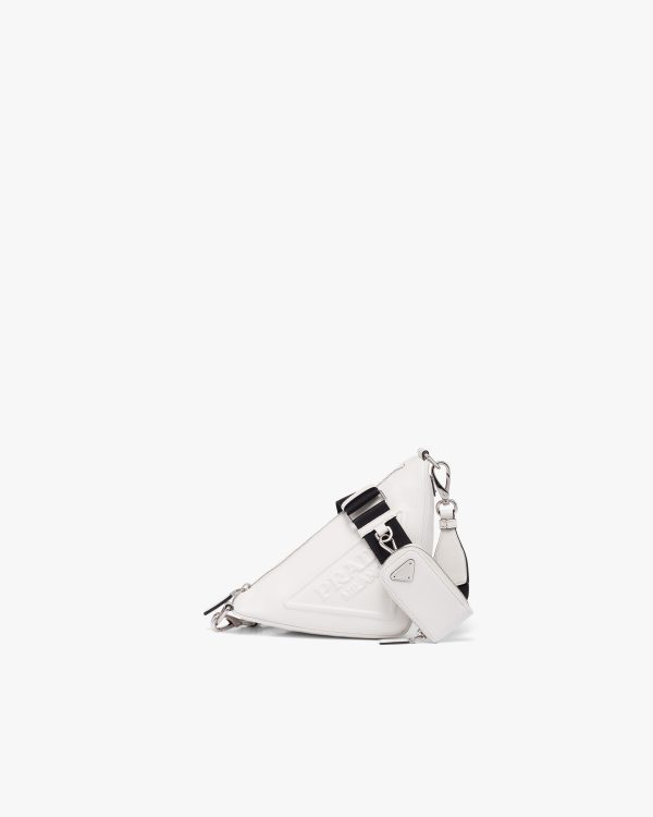 White Leather Prada Triangle shoulder bag