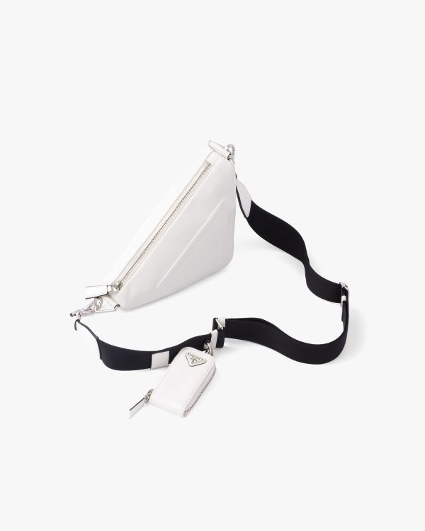 White Leather Prada Triangle shoulder bag - Image 3
