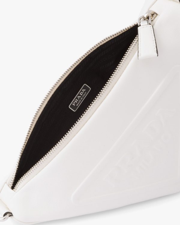White Leather Prada Triangle shoulder bag - Image 5