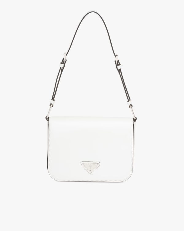 White N Brushed leather shoulder bag