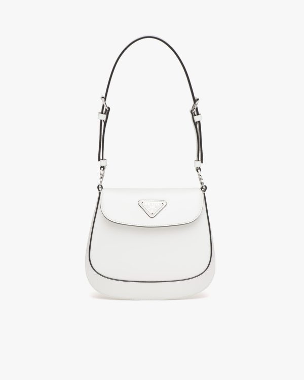 White N Prada Cleo brushed leather mini bag