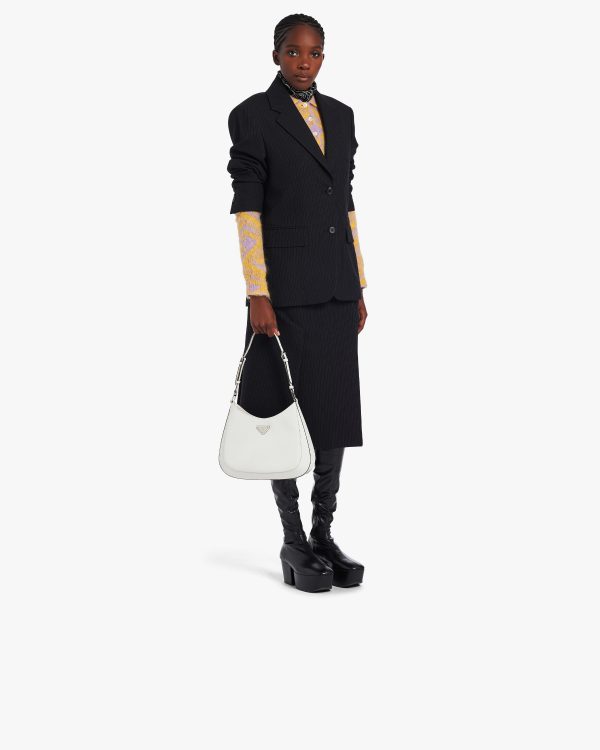 White N Prada Cleo brushed leather shoulder bag - Image 7