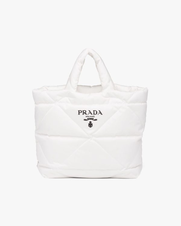 White Padded Re-Nylon tote bag