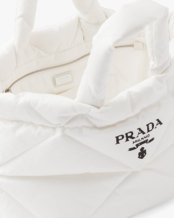 White Padded Re-Nylon tote bag - Image 5