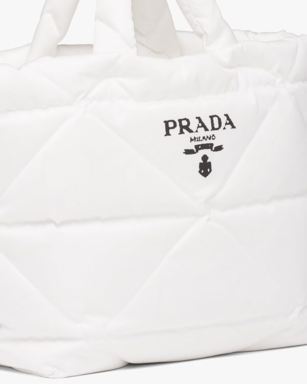 White Padded Re-Nylon tote bag - Image 6