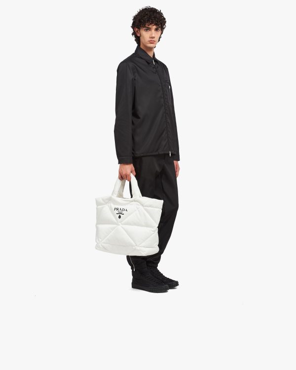 White Padded Re-Nylon tote bag - Image 7