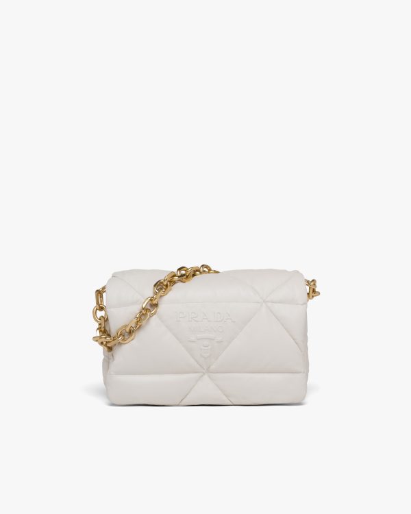 White Padded nappa leather shoulder bag