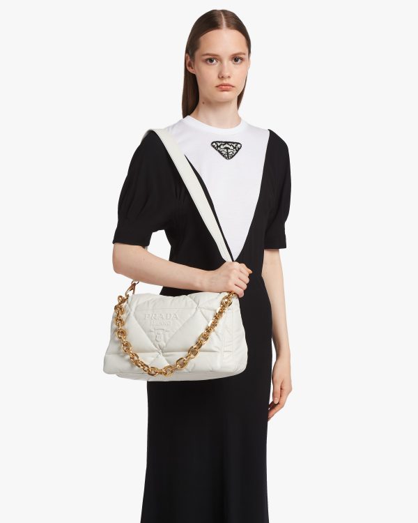 White Padded nappa leather shoulder bag - Image 2