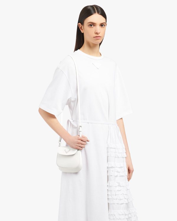 White Prada Cleo brushed leather mini bag - Image 2