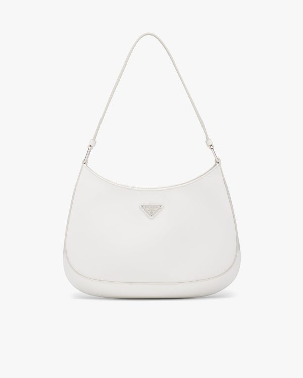 White Prada Cleo brushed leather shoulder bag