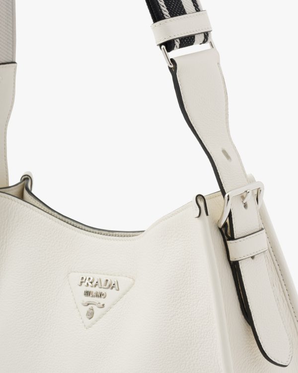 White Prada Flou leather hobo bag - Image 2
