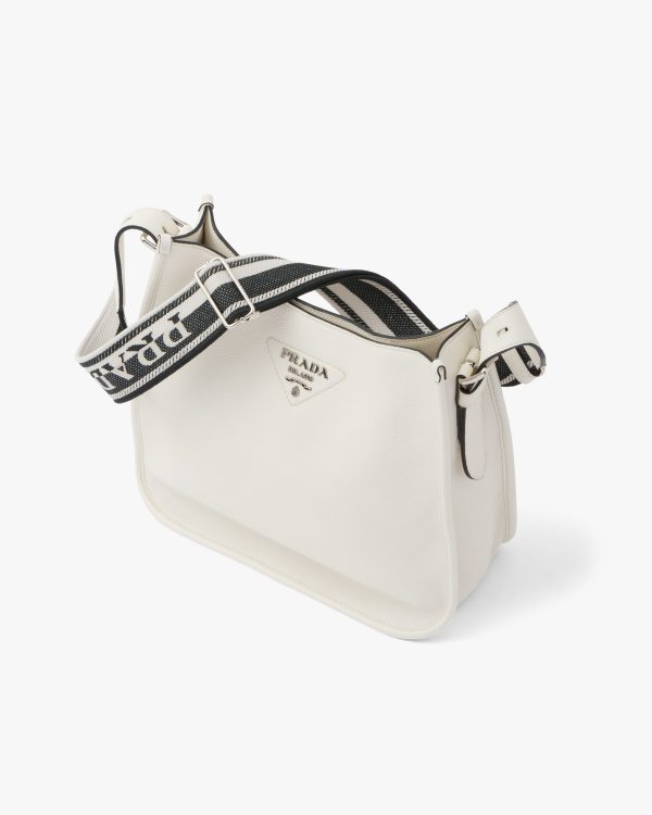 White Prada Flou leather hobo bag - Image 3