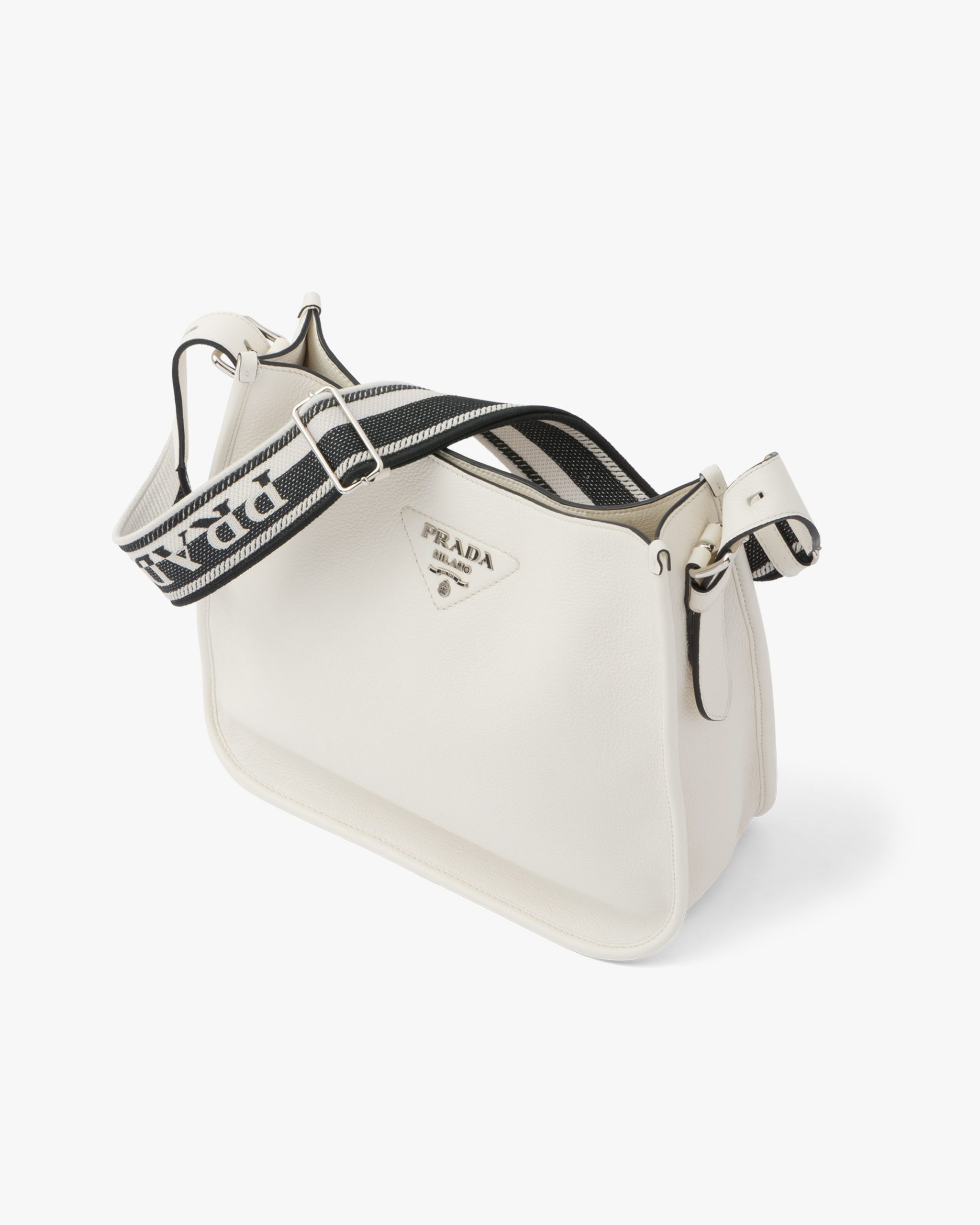 White Prada Flou leather hobo bag - Fake Prada Store