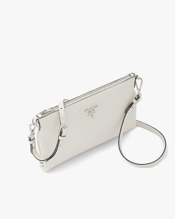 White Prada Flou leather shoulder bag - Image 3