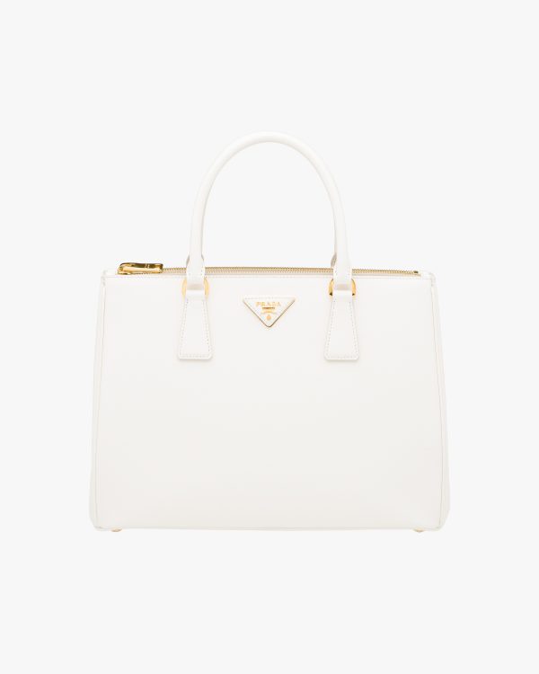White Prada Galleria Saffiano leather large bag