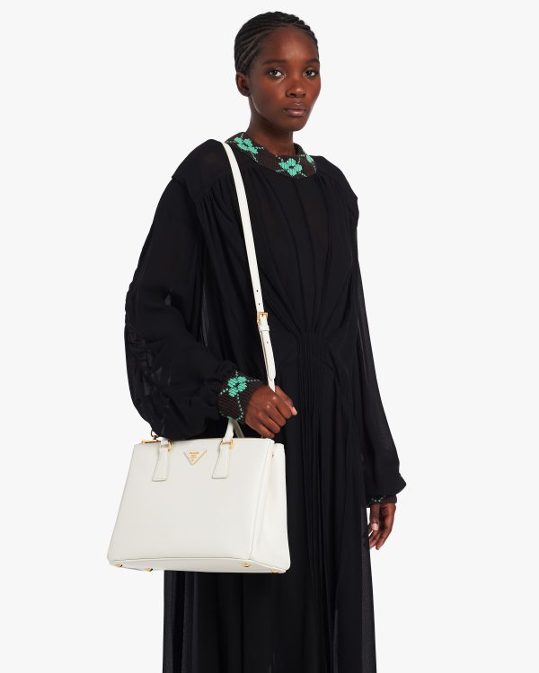 White Prada Galleria Saffiano leather large bag - Image 2