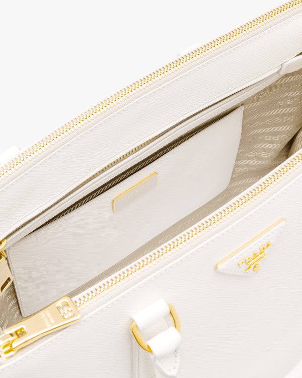 White Prada Galleria Saffiano leather large bag - Image 5