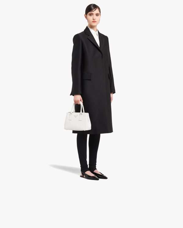 White Prada Galleria ostrich leather small bag - Image 7