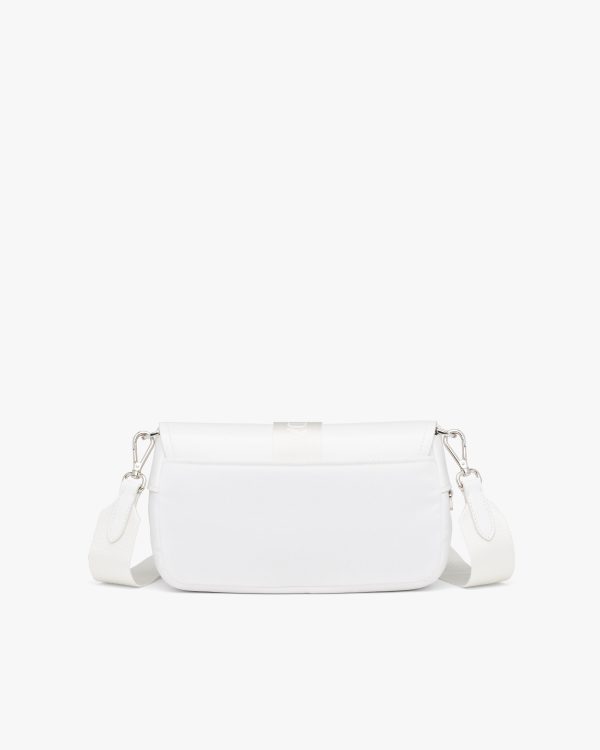 White Prada Pocket nylon and brushed leather bag - Image 4
