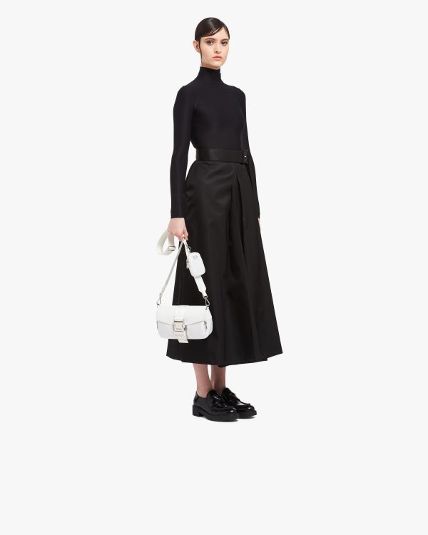 White Prada Pocket nylon and brushed leather bag - Image 7