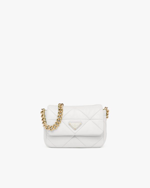 White Prada System nappa leather patchwork bag