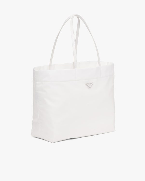 White Re-Nylon and Saffiano leather tote bag - Image 3