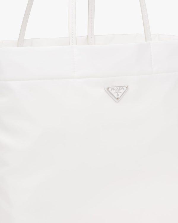 White Re-Nylon and Saffiano leather tote bag - Image 6