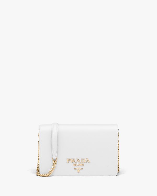 White Saffiano Leather Mini Bag