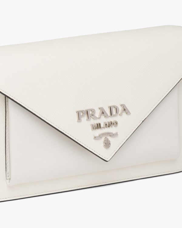White Saffiano leather mini envelope bag - Image 2