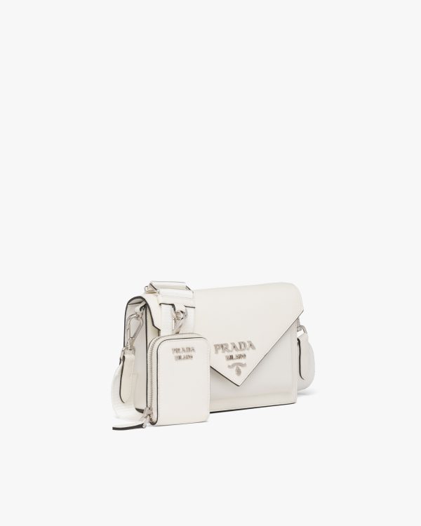 White Saffiano leather mini envelope bag - Image 3