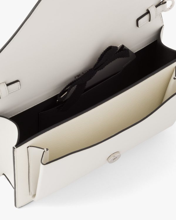 White Saffiano leather mini envelope bag - Image 5