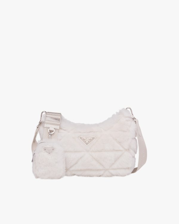 White Shearling shoulder bag